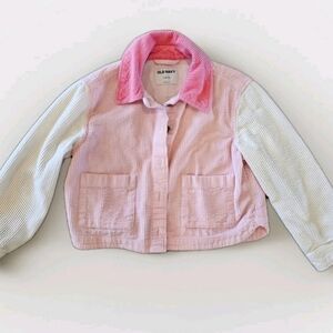 Old Navy Kids Pink and White Jean Jacket